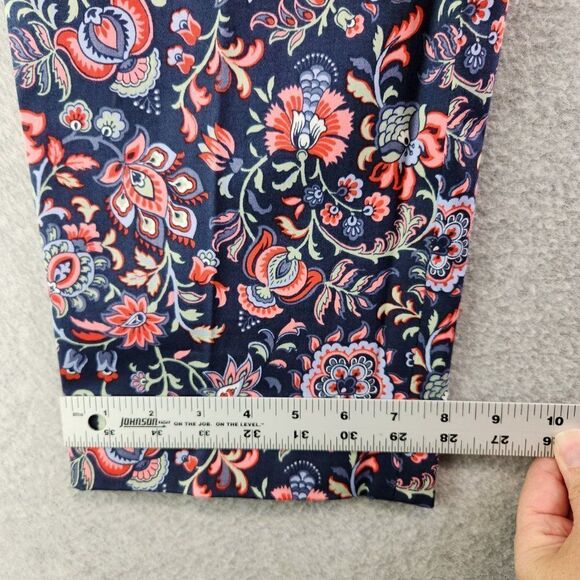 Pendleton Pants Womens 12 Blue Floral Trouser Dress Straight Leg High Rise - Picture 14 of 16